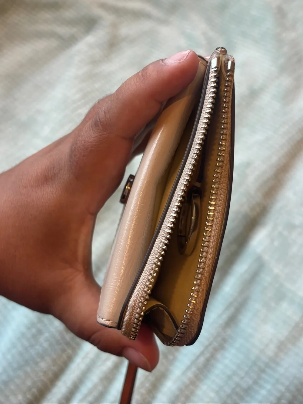 T Monogram Leather Card Case
